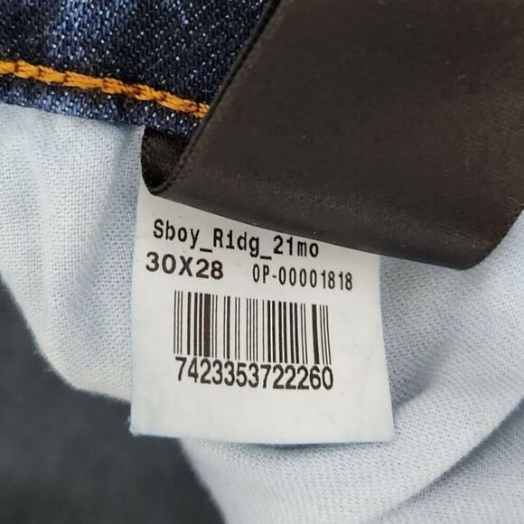 Mott & Bow Jeans Womens 30 x 28 Blue Denim Boyfriend Dark Wash Stretch - Picture 5 of 9